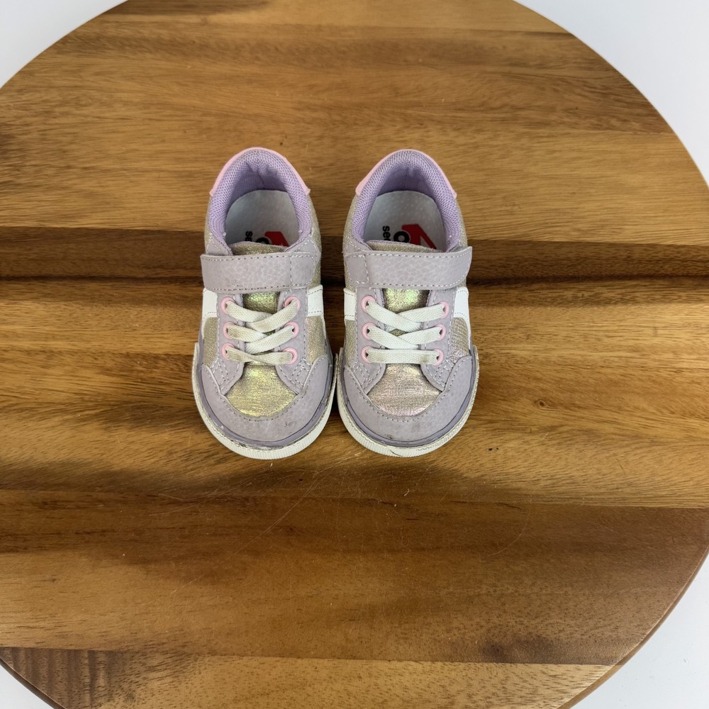 Little Kids Girls See Kai Run Connor Gold Purple Low Sneakers Shoes Size 5 C GUC - Picture 5 of 8